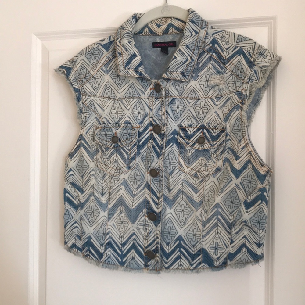 Material Girl Denim Vest Size XL